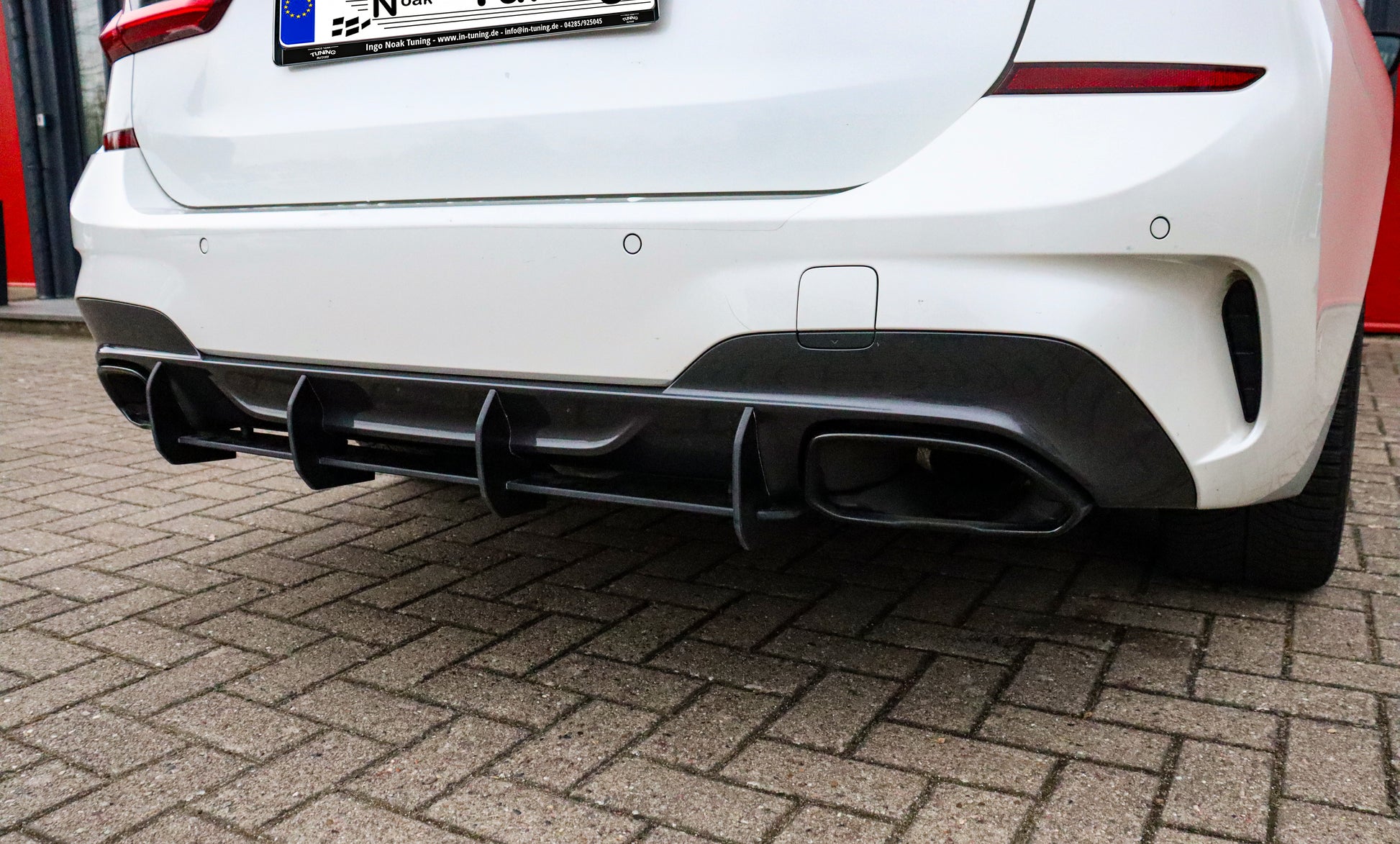 Hinterachsensatz mit Finnen für BMW 3er G20/21 M340i, in Abs-Kunststoff, von Ingo Noak Tuning, für sportliches Design
