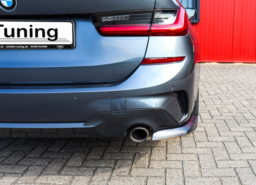 ABS-Heckansatz Seitenteile für BMW 3er G20 G21 M-Paket, Ingo Noak Tuning, sichtbar im Bild