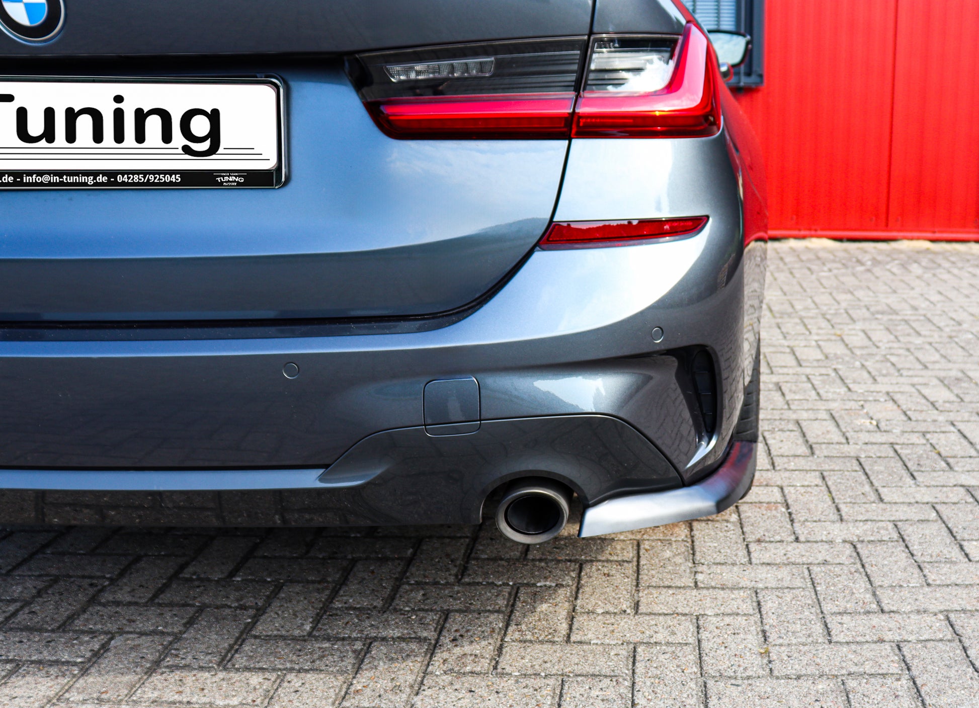 ABS-Heckansatz Seitenteile für BMW 3er G20 G21 M-Paket, Ingo Noak Tuning, sichtbar im Bild