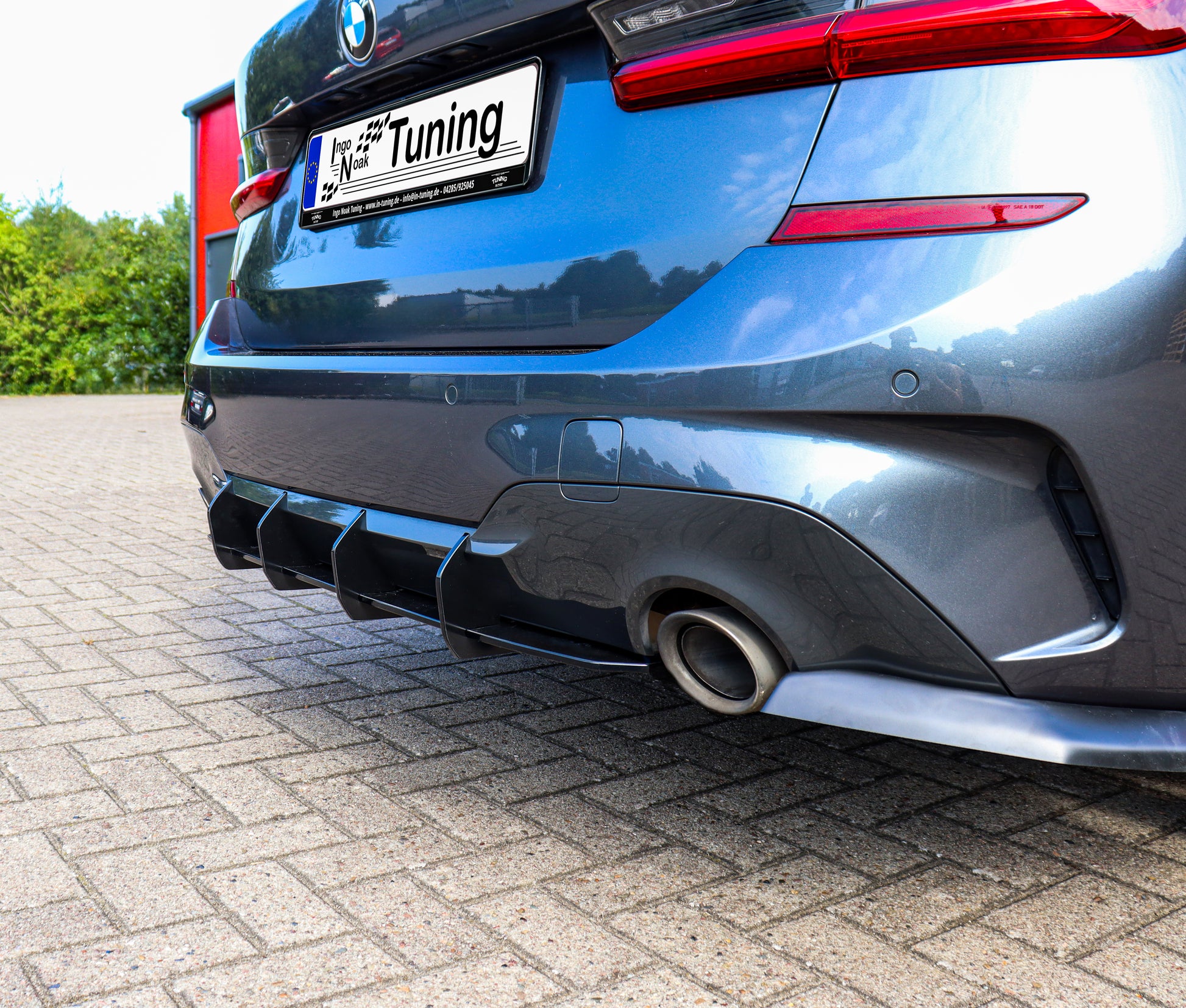 Gefräster ABS-Heckansatz für BMW 3er G20 G21 M-Paket, Ingo Noak Tuning, zeigt die glatte Oberfläche und passgenaue Form.