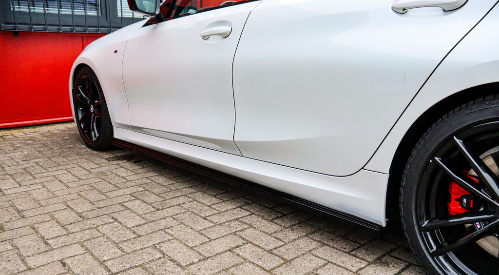 Seitenschweller aus ABS für BMW 3er G20/21 ohne M-Paket, Ingo Noak Tuning, sichtbar auf dem Auto montiert