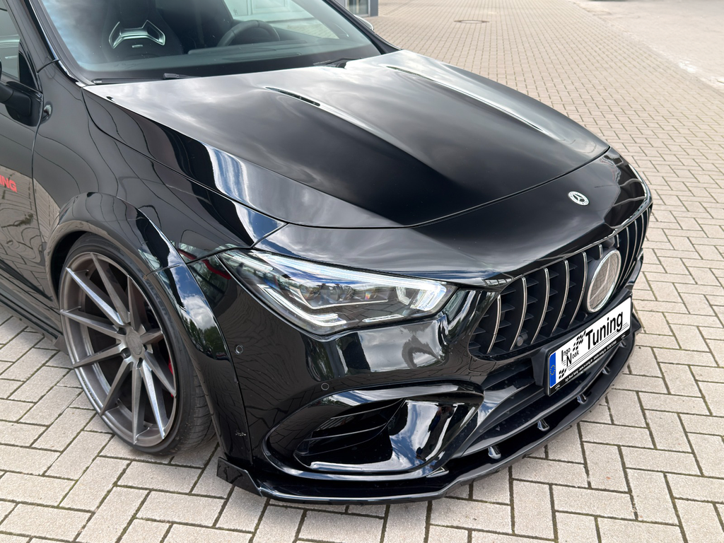 CUP Frontspoilerlippe mit Wings aus ABS für Mercedes CLA 35 AMG / CLA 45 AMG