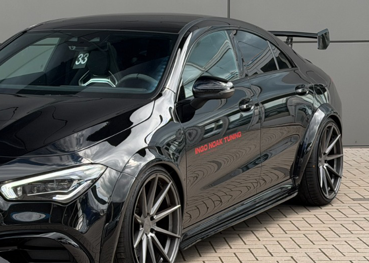 CUP Seitenschweller mit Wing vorne aus ABS für Mercedes CLA 35/45 AMG