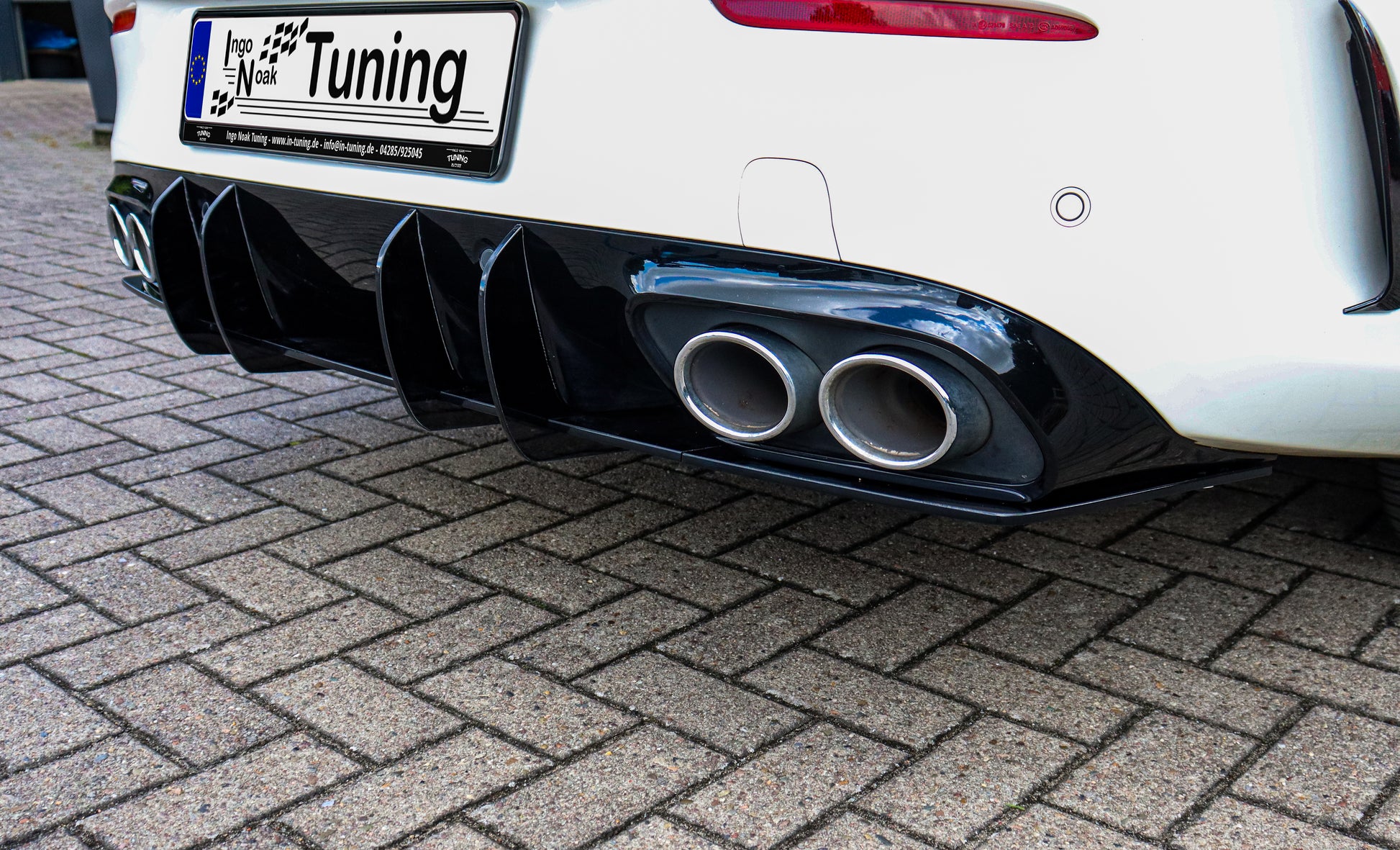 Gefräster ABS-Heckansatz Diffusor für Mercedes Benz C43 AMG Facelift, schwarz, mit aerodynamischem Design, von Ingo Noak Tuning