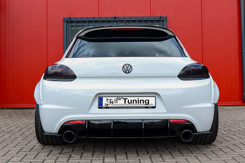 Gefräster Heckansatz mit Finnen V2 für VW Scirocco R Facelift, Ingo Noak Tuning, in schwarz mit aerodynamischem Design