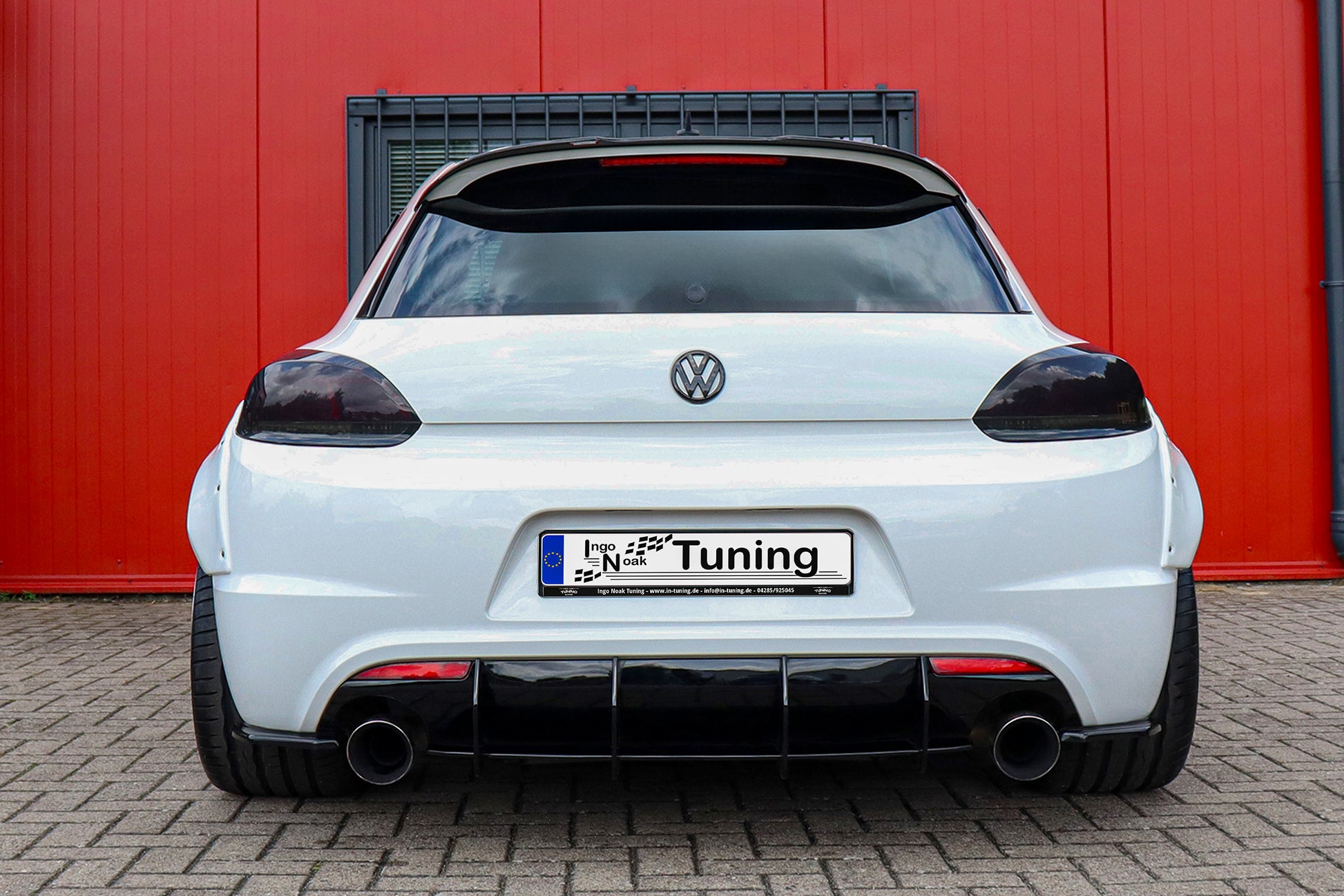 Gefräster Heckansatz mit Finnen V2 für VW Scirocco R Facelift, Ingo Noak Tuning, in schwarz mit aerodynamischem Design