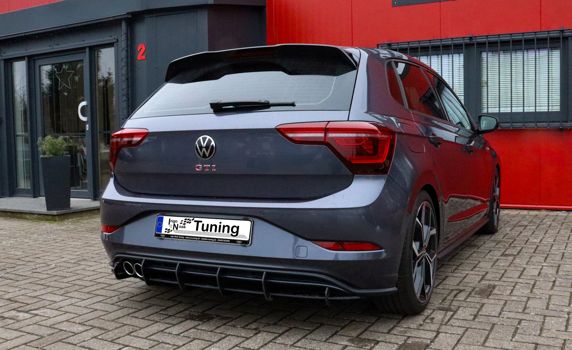 Gefräster Heckansatz Diffusor für VW Polo 6 GTI 2G Facelift