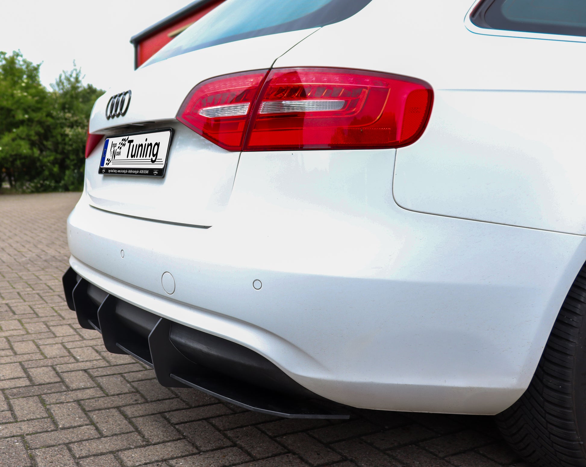 Heckansatz für Audi A4 B8 Avant Doppel-Endrohr links Facelift ohne S-Line